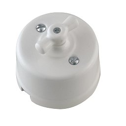 Obrázek pro produkt Příslušenství – porcelánový otočný spínač Clay, bílý, 6,5 x 6 cm - FANEUROPE