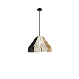 Obrázek pro produkt Závěsná lampa Coconut černá+marrone+bílá, kov, 1xE27, 40 W; lampa pr. 45 x 30 cm, konstrukce 45 x 233 cm - FANEUROPE