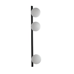 Obrázek pro produkt Nástěnné svítidlo Enoire, černé/opálové, 3 x E14, 14 x 14 x 90 cm - FANEUROPE