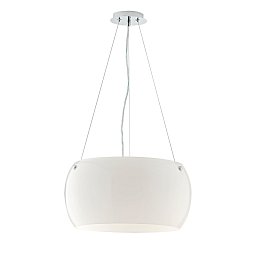 Obrázek pro produkt Závěsné svítidlo Equatore, chrom/bílé, 3 x E27, 40 x 40 x 120 cm - FANEUROPE