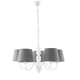 Obrázek pro produkt Závěsné svítidlo Favola, bílé/šedé, 5 x E14, 56 x 100 cm - FANEUROPE