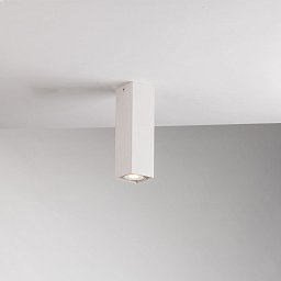 Obrázek pro produkt Stropní svítidlo Fluke, hranaté, bílé, 1 x GU10, 6 x 6 x 20 cm - FANEUROPE