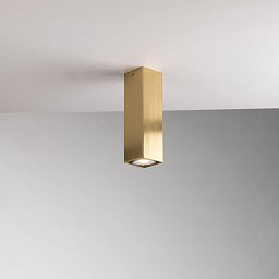Obrázek pro produkt Stropní svítidlo Fluke, hranaté, zlaté, 1 x GU10, 6 x 6 x 20 cm - FANEUROPE