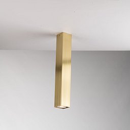 Obrázek pro produkt Stropní svítidlo Fluke, hranaté, zlaté, 1 x GU10, 6 x 6 x 40 cm - FANEUROPE