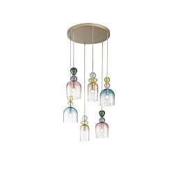Obrázek pro produkt Závěsné svítidlo Gaudí 6 x E14, sklo, 57 x 235,5cm - FANEUROPE