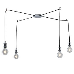 Obrázek pro produkt Závěsné svítidlo Groove, chromové, 4 x E27, délka 250 cm - FANEUROPE