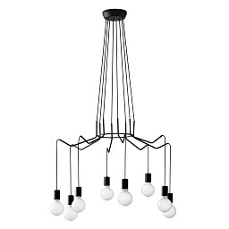 Obrázek pro produkt Závěsné svítidlo Habitat, černé, 8 x E27, 85 x 120 cm - FANEUROPE