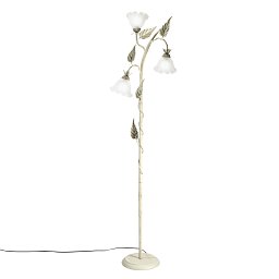 Obrázek pro produkt Stojací lampa Piantana Isotta, slonová kost, 3 x E14, 48 x 172 cm - FANEUROPE
