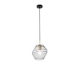 Obrázek pro produkt Závěsné svítidlo Kiko, černá/zlatá, 1 x E27, 25 x 25 x 150 cm - FANEUROPE