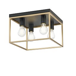 Obrázek pro produkt Stropní svítidlo Kimera, černá/zlatá, 4 x E27, 35 x 35 x 40 cm - FANEUROPE