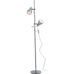 Obrázek pro produkt Stojací lampa Piantana Lemonde, chromová, nastavitelná, 2 x E27, 153 x 36 cm - FANEUROPE