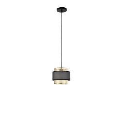 Obrázek pro produkt Závěsné svítidlo Lounge zlatá + černá konstrukce, 1 x E27, pr. 21 x 200 cm - FANEUROPE