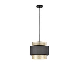 Obrázek pro produkt Závěsné svítidlo Lounge zlatá + černá konstrukce, 1 x E27, pr. 35 x 200 cm - FANEUROPE