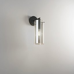 Obrázek pro produkt Nástěnné svítidlo Magic, černá/kouřová, 1 x E27, 15,5 x 15,5 x 30,3 cm - FANEUROPE