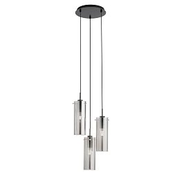 Obrázek pro produkt Závěsné svítidlo Magic, černá/kouřová, 3 x E27, 27,3 x 27,3 x 150 cm - FANEUROPE