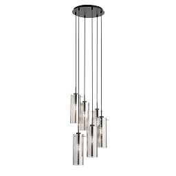 Obrázek pro produkt Závěsné svítidlo Magic, černá/kouřová, 6 x E27, 35 x 35 x 150 cm - FANEUROPE