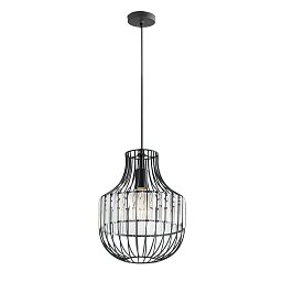 Obrázek pro produkt Závěsné svítidlo OPIUM, černá/průhledná, 1 x E27, 30 x 30 x 130 cm - FANEUROPE
