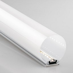 Obrázek pro produkt Profil TUBE, stříbrný, s bílým opálovým difuzorem včetně krytek, 200x6 cm - FANEUROPE
