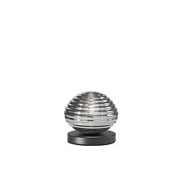 Obrázek pro produkt Stolní lampa Lumetto Ripple černo‑chromová, patice E27, 18 x 18 x 16,5 cm - FANEUROPE