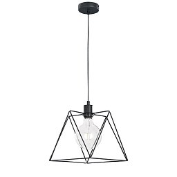 Obrázek pro produkt Závěsné svítidlo SANTANA POLIGONALE černá, 1xE27, 25 x 25 x 130 cm - FANEUROPE