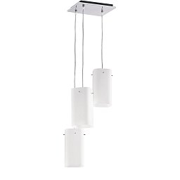 Obrázek pro produkt Závěsné svítidlo SQUARE chrom/bílá, 3xE27, 25x25x23 cm - FANEUROPE