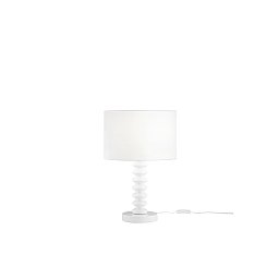 Obrázek pro produkt Stolní lampa Sultan (bílá + samet) kov + samet, 1 x E27, 15 W; lampa pr. 30 x 20 cm, konstrukce 30 x 30 x 45,5 cm - FANEUROPE
