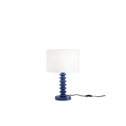 Obrázek pro produkt Stolní lampa Sultan (modrá + samet) kov + samet, 1 x E27, 15 W; lampa pr. 30 x 20 cm, konstrukce 30 x 30 x 45,5 cm - FANEUROPE