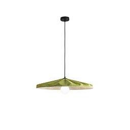 Obrázek pro produkt Závěsné svítidlo Wimbledon (zeleno‑bílý filc) kabel 2 m, stínidlo 69 cm, objímka E27 - FANEUROPE