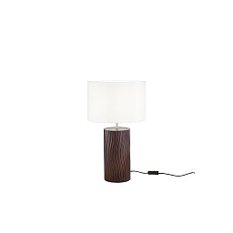 Obrázek pro produkt Stolní lampa Woodlog (hnědý dřevěný podstavec) objímka E27, konstrukce pr. 30 x 52 cm, stínidlo pr. 30 x V 18,5 cm - FANEUROPE