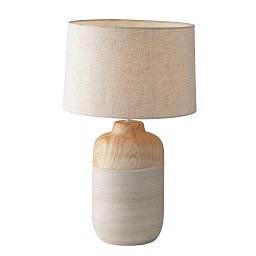 Obrázek pro produkt Stolní lampa LUME dřevěná/slonová kost, 1xE27, 30 x 49 cm - FANEUROPE
