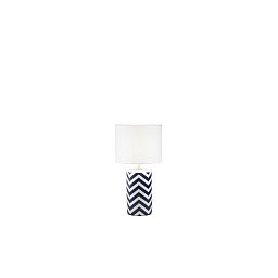 Obrázek pro produkt Stolní lampa Zeno (bílá + modrá keramika) objímka E14, konstrukce pr. 20 x V 37,5 cm, stínidlo pr. 20 x V 18 cm - FANEUROPE