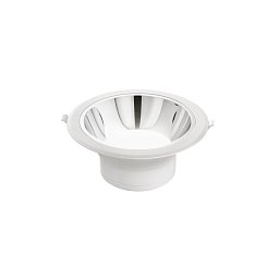 Obrázek pro produkt Zápustné svítidlo LED Mack, bílé/chrom, polykarbonát, 25 W, 3050 lm, 4000 K, 23 x 23 x 10,2 cm - FANEUROPE
