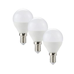 Obrázek pro produkt Sada 3 x žárovek LED GLOBO E14, 6 W, 520 lm, 3000 K, 160 °, 45 x 80 mm, 25 000 h, CRI 80 - FANEUROPE