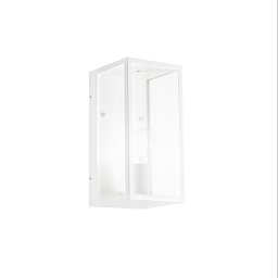 Obrázek pro produkt Venkovní nástěnné svítidlo MIRAGE kov/sklo bílá, 1xE27, 23 x 13 x 13 cm - FANEUROPE