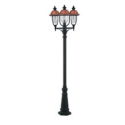 Obrázek pro produkt Sloupkové svítidlo PALO VENEZIA černá/měď, 3xE27, IP44, 230 x 65 cm - FANEUROPE
