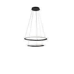 Obrázek pro produkt Závěsné LED svítidlo Axis černá, 31 W, 3360 lm, CCT + RGB, digitální s dálkovým ovladačem, formát 60/40 x 150 cm - FANEUROPE
