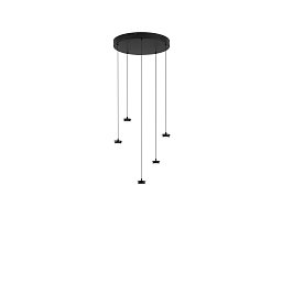 Obrázek pro produkt Konstrukce matná černá kovová závěsná konstrukce s integrovaným LED světelným bodem 20 W a kabelem pr. 35 cm x výška 210 cm, nas - FANEUROPE