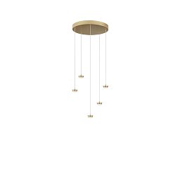 Obrázek pro produkt Konstrukce zlatá kovová závěsná konstrukce s integrovaným LED světelným bodem 20 W a kabelem pr. 35 cm x výška 210 cm, nastavite - FANEUROPE