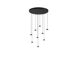 Obrázek pro produkt Konstrukce černá kovová závěsná konstrukce s integrovaným LED světelným bodem 27 W, průměr 60 cm x výška 192,5 cm, nastavitelný - FANEUROPE