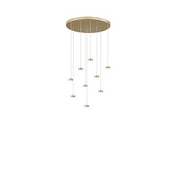 Obrázek pro produkt Konstrukce zlatá kovová závěsná konstrukce s integrovaným LED světelným bodem 27 W, průměr 60 cm x výška 192,5 cm, nastavitelný - FANEUROPE