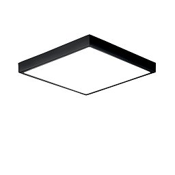 Obrázek pro produkt Koupelnové stropní svítidlo DOMO černá, hliník/akrylát, 24 W, 2700 lm, 4000 K, IP44, 24 x 24 x 2,4 cm - FANEUROPE