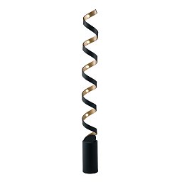Obrázek pro produkt Stojací lampa PIANTANA LED HELIX černá/zlatá, 30 W, 1700 lm, 4000 K, 14,5 x 14,5 x 152 cm - FANEUROPE