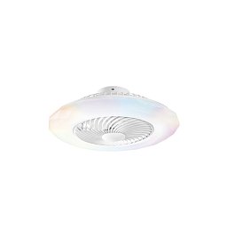 Obrázek pro produkt Stropní ventilátorové LED svítidlo Skyron (bílé) 40 W, 4800 lm, CCT, stmívatelné, RGB, RF ovladač, 22,5 x 59,5 cm - FANEUROPE