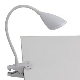 Obrázek pro produkt Stolní lampa LED HEGEL bílá s klipem 3,7 W 450 lm 4000 K 9,5x9,5x33 cm - FANEUROPE
