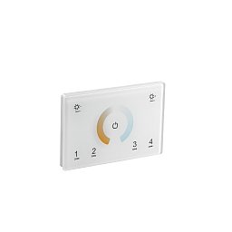 Obrázek pro produkt Nástěnný ovladač RF 2,4 GHz CCT bílá, 4 zóny 2 kanály, 230 V, připojitelný DMX512, 12 x 8 x 3,7 cm - FANEUROPE