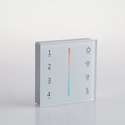 Obrázek pro produkt Nástěnný ovladač RF 2,4 GHz CCT bílá 4 zóny 2 kanály, 8,6 x 8,6 x 3,6 cm - FANEUROPE