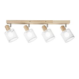 Obrázek pro produkt Bodové svítidlo Twinset s dřevěnou základnou (4xE14) max. 40 W, 61 x 2.5 x 14 cm - FANEUROPE