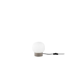 Obrázek pro produkt Stolní lampa Eris bílá + hnědá, hliník + sklo, 1 x E14, 15 x 16 cm - FANEUROPE