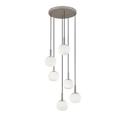 Obrázek pro produkt Závěsné svítidlo Eris bílá + hnědá, 6 x E14, 51 x 200 cm - FANEUROPE