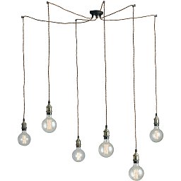 Obrázek pro produkt Závěsné svítidlo Groove, měděné, 6 x E27, délka 250 cm - FANEUROPE